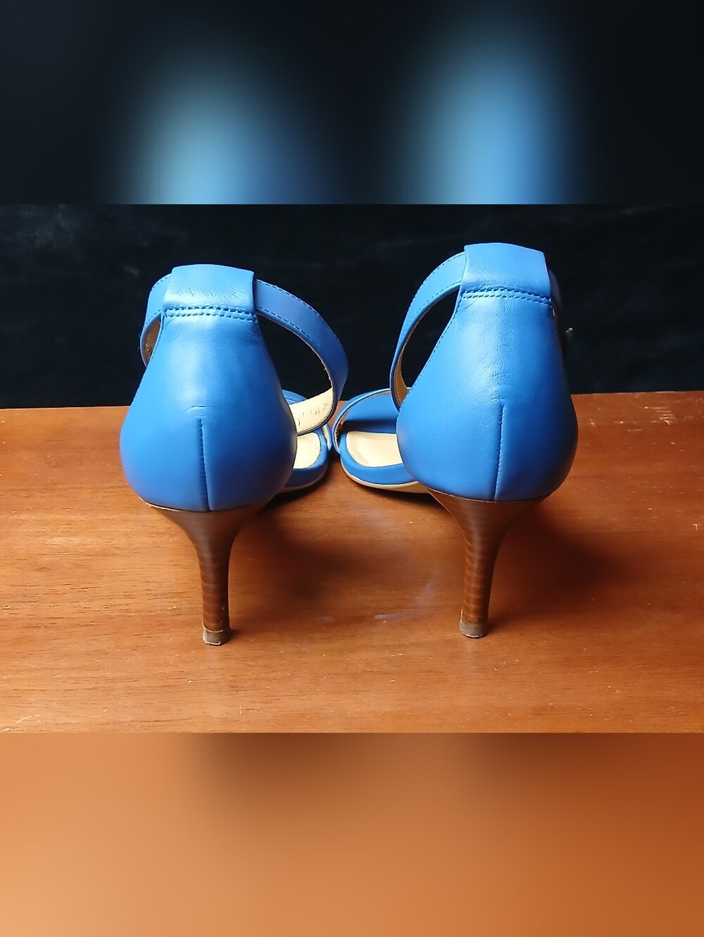TALBOTS Blue Ankle-Strap Leather Sandals - Picture 3 of 14